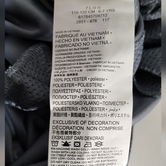 Nike Dri-Fit Boys NWT Cool Grey Swoosh Elastic Waistband Shorts Size 7/Large - Picture 9 of 9